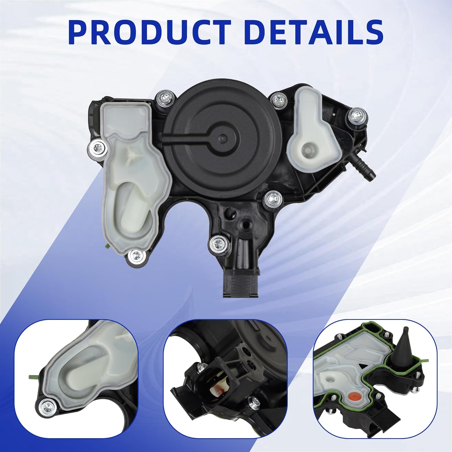 PCV Valve Engine Crankcase Vent Oil Separator 06K103495 Compatible with Audi A3 Quattro A4 A5 A6 A7 Q3 TT Q7 2015-2018, Volkswagen Golf Jetta Passat Bettle 1.8T 2.0T Replace OE 06K013495AA