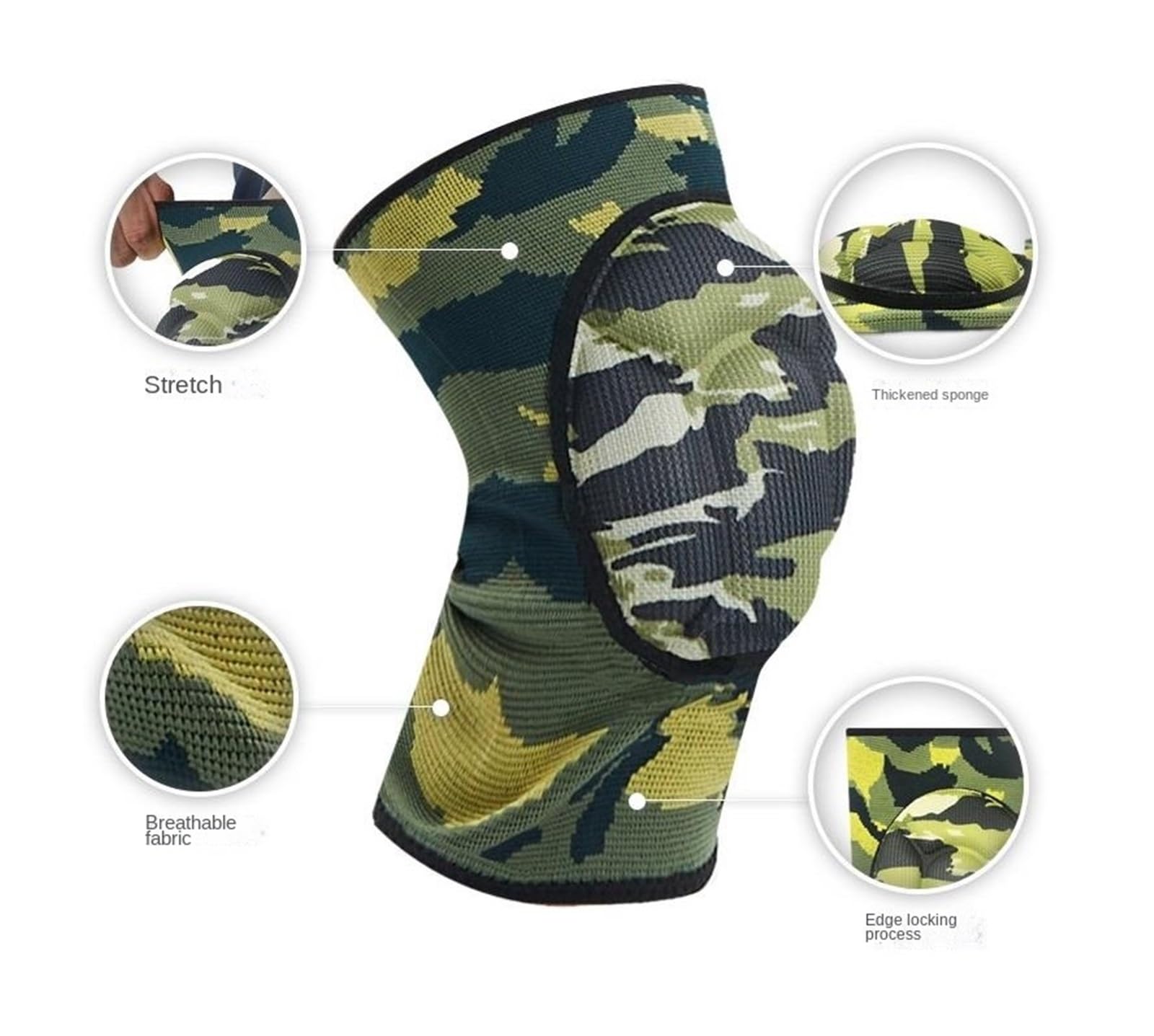RUVOO Ginocchiere Palestra Un Paio di Ginocchiere A Compressione Sportiva da Uomo E da Donna for Basket, Pallavolo, Wrestling Ginocchiera Sportiva