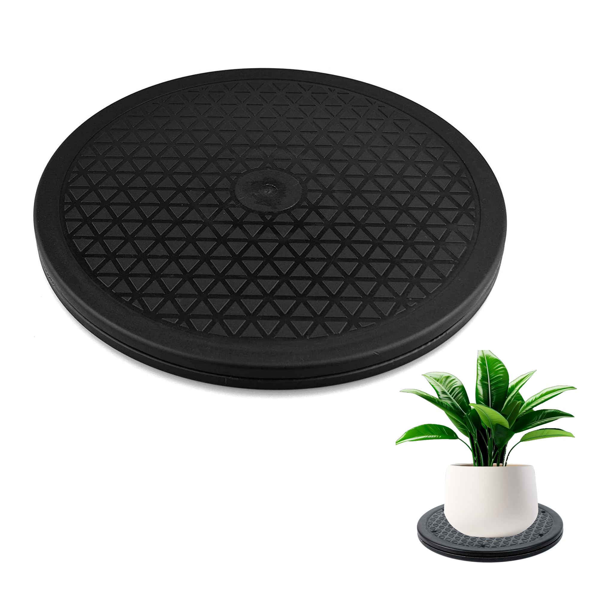 Piattaforma Roteante Supporto girevole manuale di 360 °Multiuso Giradischi con Cuscinetti Sfera in Acciaio, Superficie con Motivo a Rombi per grande schermo TV/Monitor/Piante Bonsai