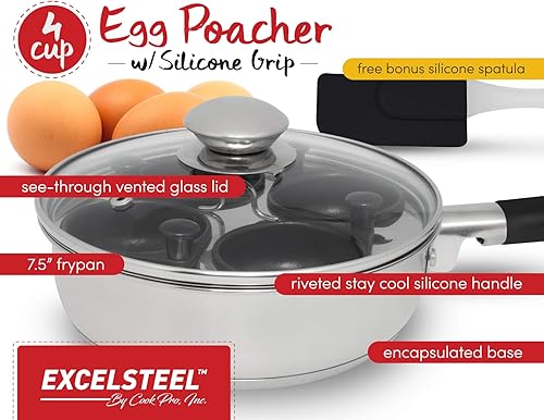 Miniatura 2 de Escalfador de huevos CookPro, varias alternativas, PlateadoNegro