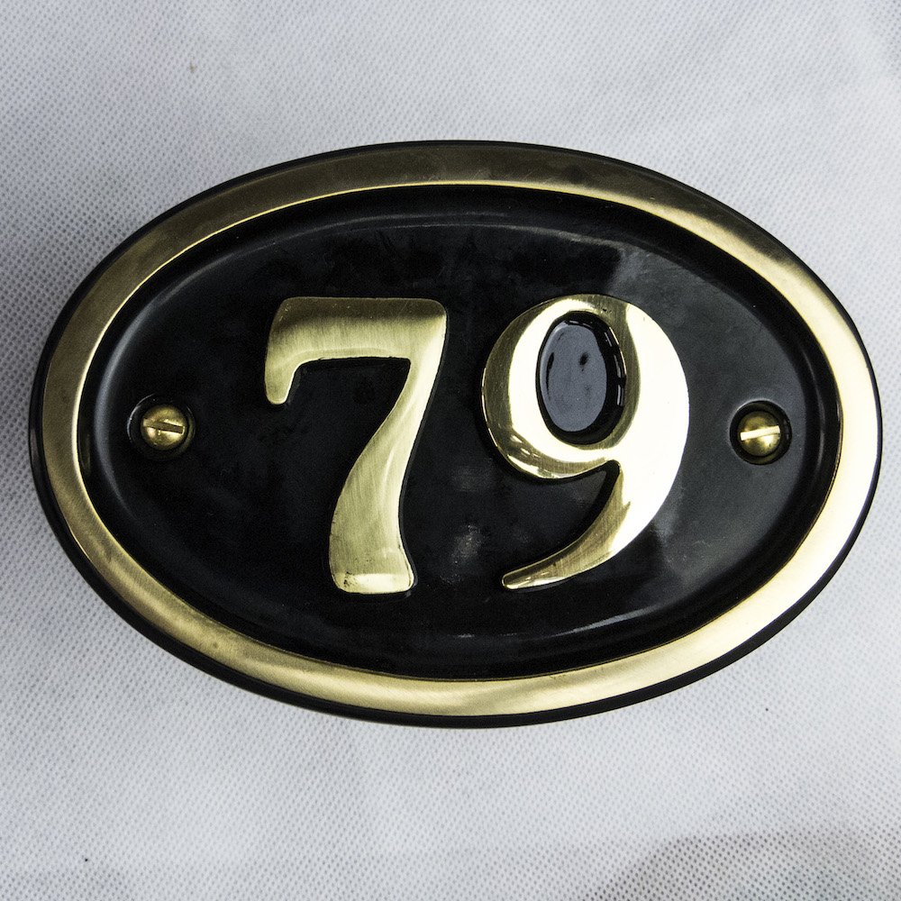 Solid Brass House Number Oval Design (No 79) — image 1