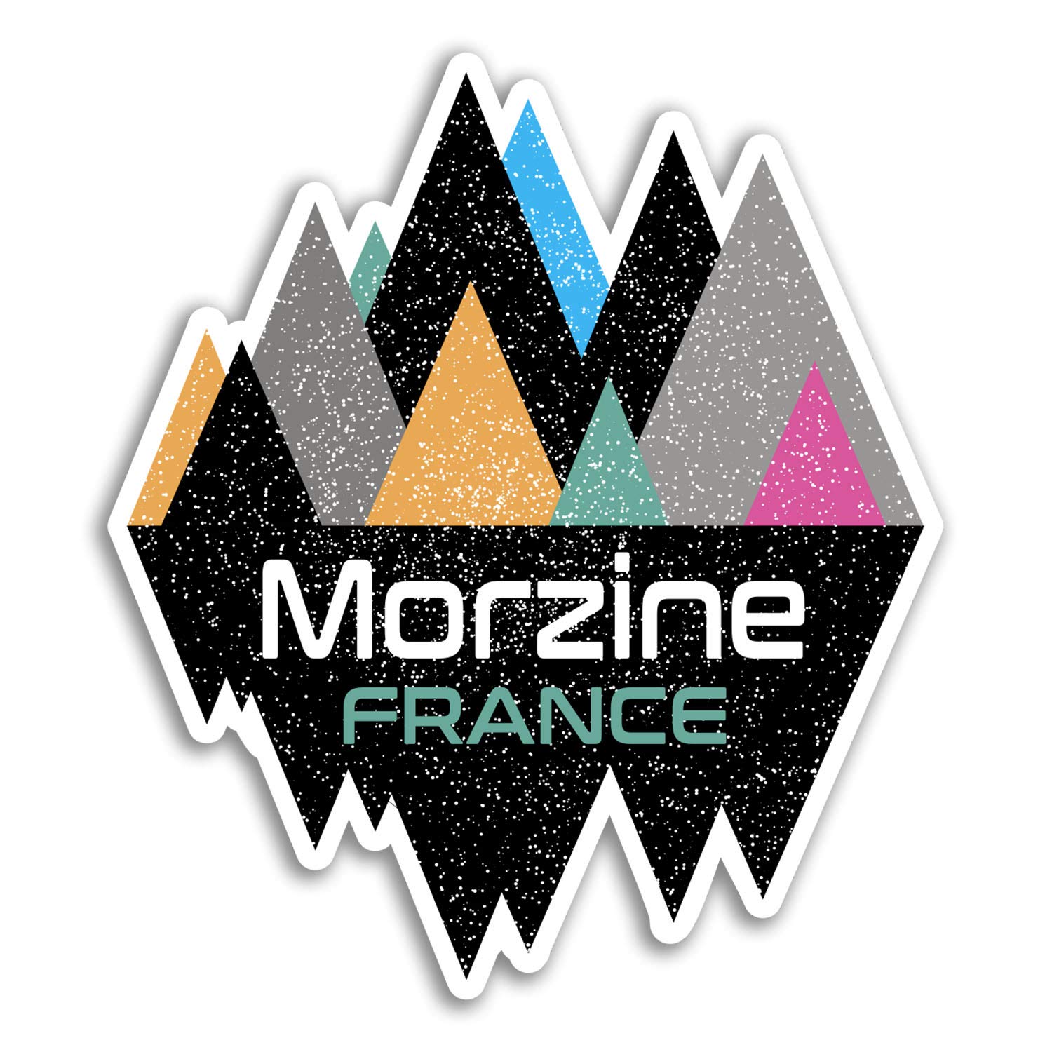 Destination Vinyl Ltd Multi 2 X 10Cm Morzine France Vinyl Stickers - Skiing Sticker Laptop Luggage #18980 (10Cm Wide)