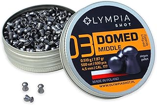 Olympia Shot Domed Middle Air Gun Pellets | .177 Caliber (4.5 mm), 7.87 gr | Domed Head for Target Shooting and Hunting | 500 Count