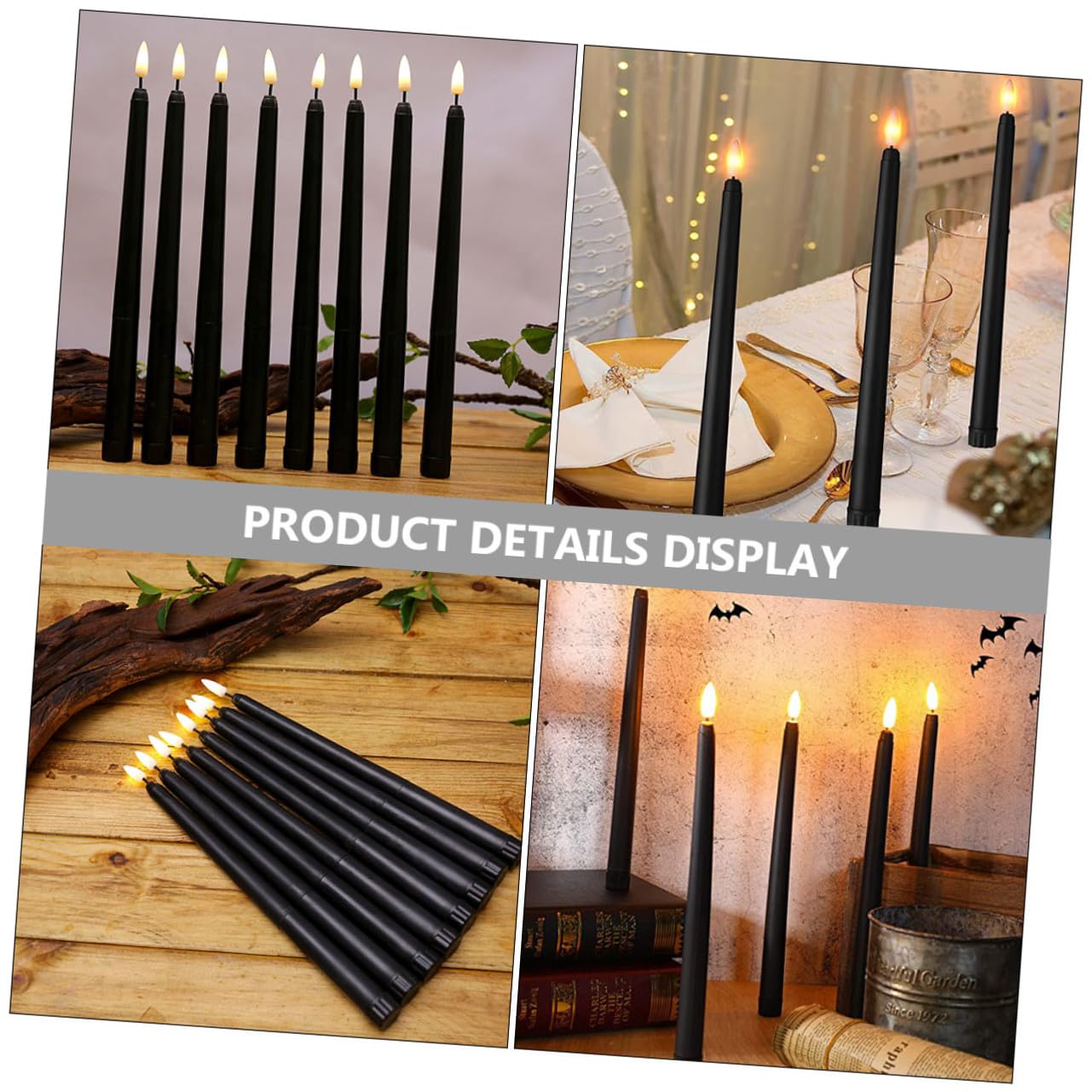 12 Piezas Velas LED Cónicas sin Llama de Plástico para Ambientación Navideña y Bodas