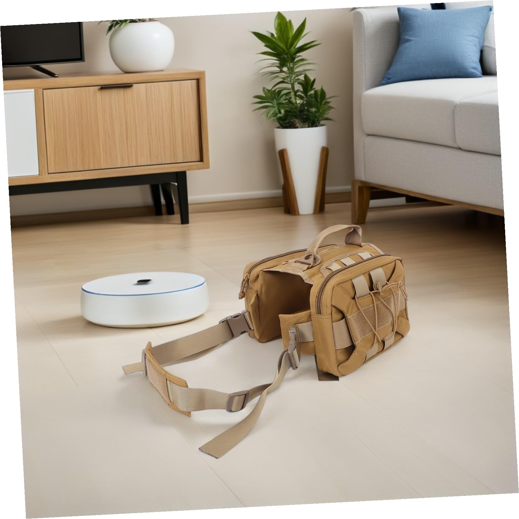 UPKOCH 55kg Sacoche de Selle pour Chien avec Latérales Sacoches de Randonnée pour Animaux de Compagnie Harnais- à Dos de Voyage avec Boucle à Dégagement Rapide pour Grands Chiens