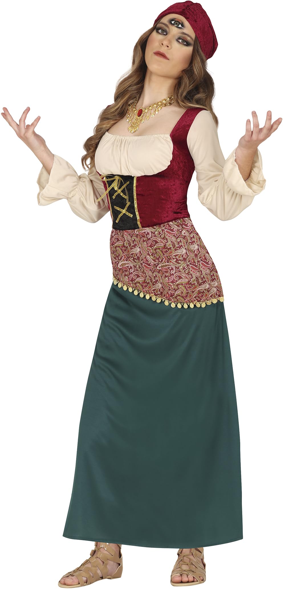 FIESTAS GUIRCA Mysterious Fortune Teller Women Fancy Dress Costume, Gypsy Costume - Image 2