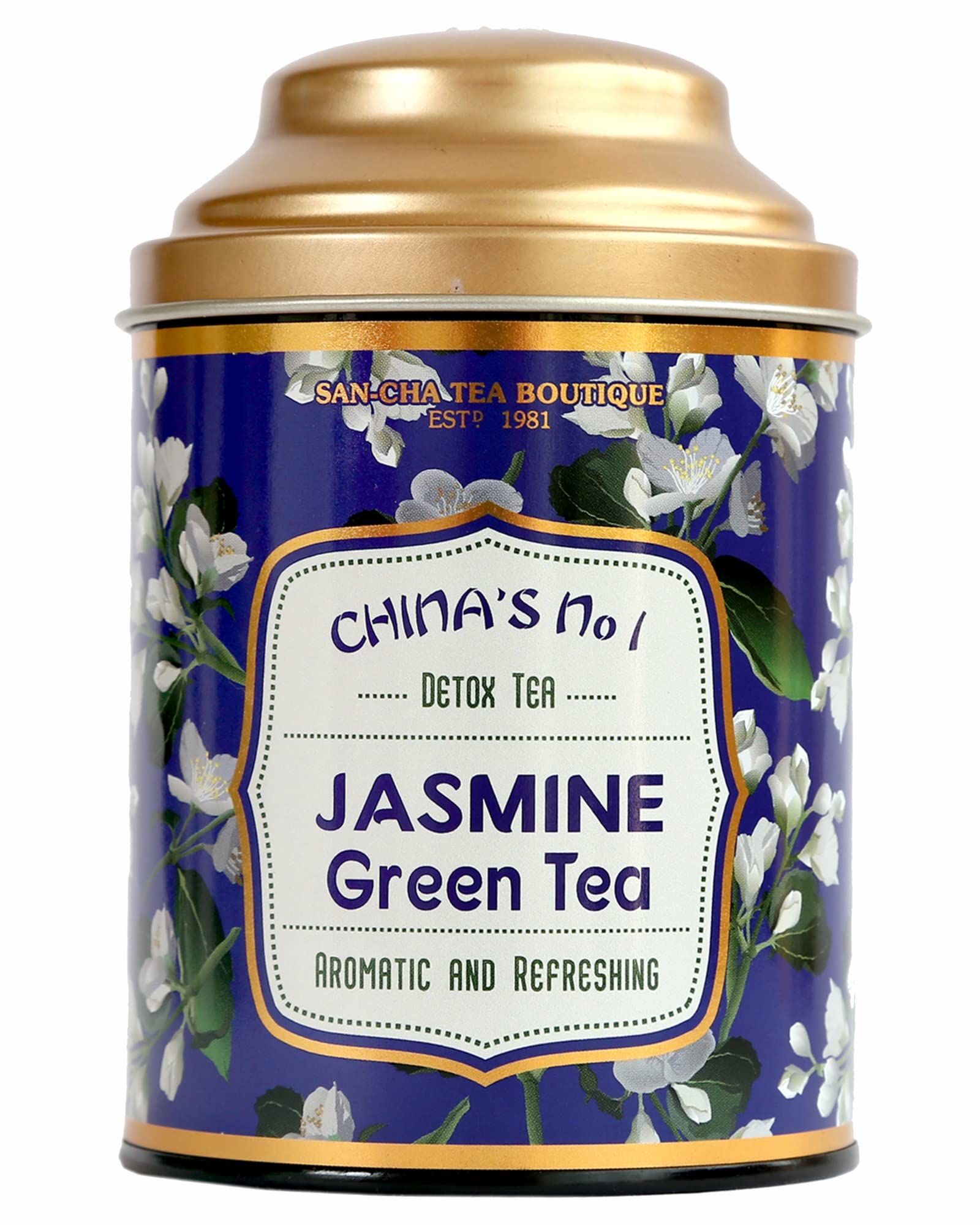 Sancha Jasmine Green Tea, 100g Loose Leaves | Rare Chinese Jasmine-Scented Tea | Hand-Scented with Real Jasmine Flowers | Premium Floral Green Tea