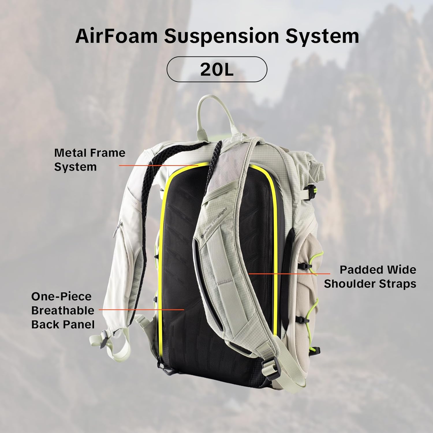 PGYTECH OnePro Ultralight Camera Backpack, Expandable Camera Bag 20L for Photographers, Outdoor Travel Bag with Dividers and 14" Laptop Sleeve, Compatible with DSLR/Drones/Mirrorless (Misty Green) - Image 2