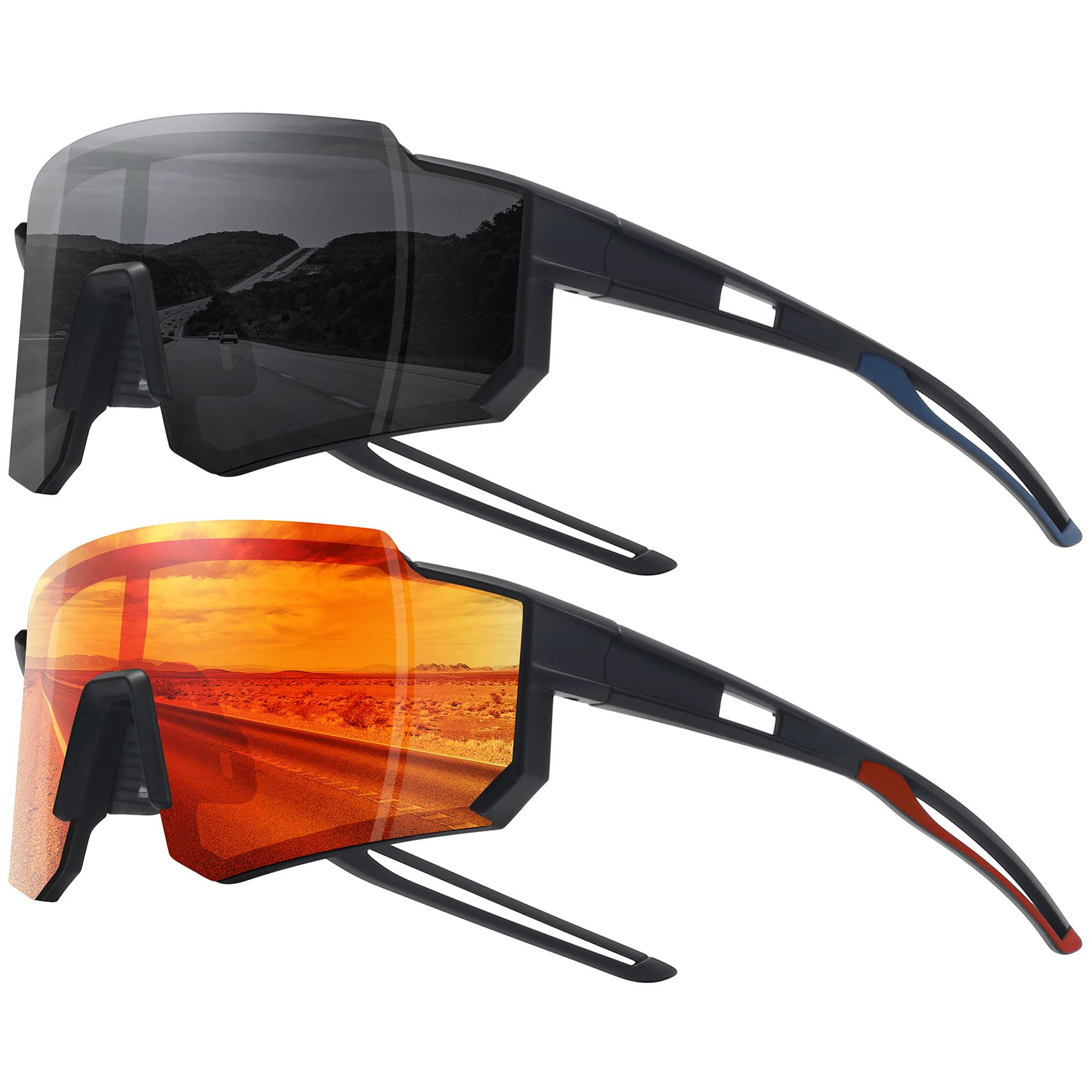 STORYCOAST Polarized Sports Sunglasses for Men Women,Driving Fishing Cycling Mountain Bike Sunglasses UV400 Protection