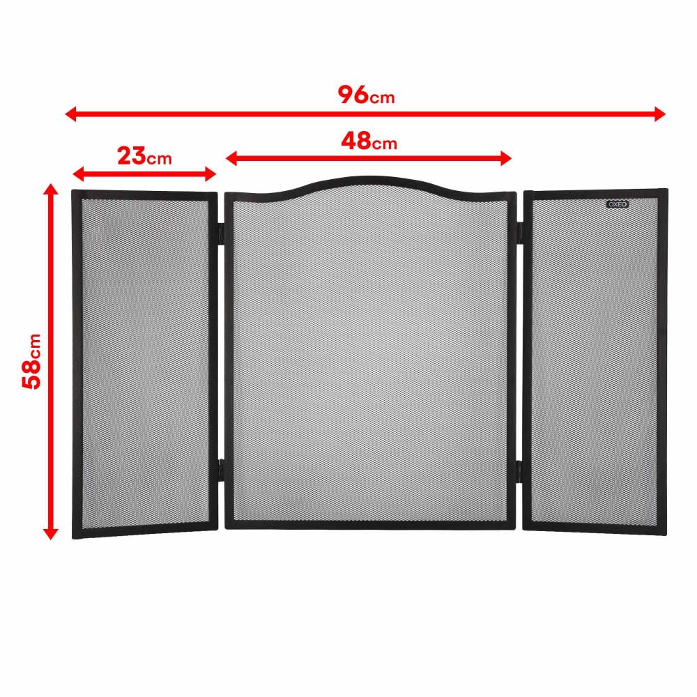 Grille de protection cheminée - Pare feu cheminée - Pliable 3 panneaux - Longueur 96cm - Hauteur 58cm - Acier