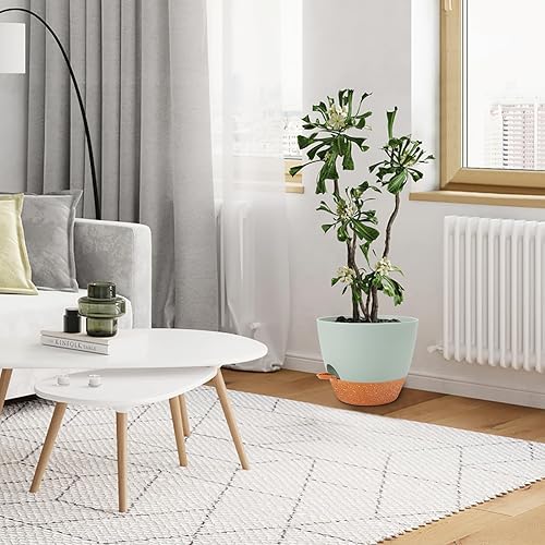 Miniatura 6 de GARDIFE Macetas de 10 pulgadas, macetas de riego automático, paquete de 2 macetas, macetas grandes de plástico con depósito profundo y agujeros de