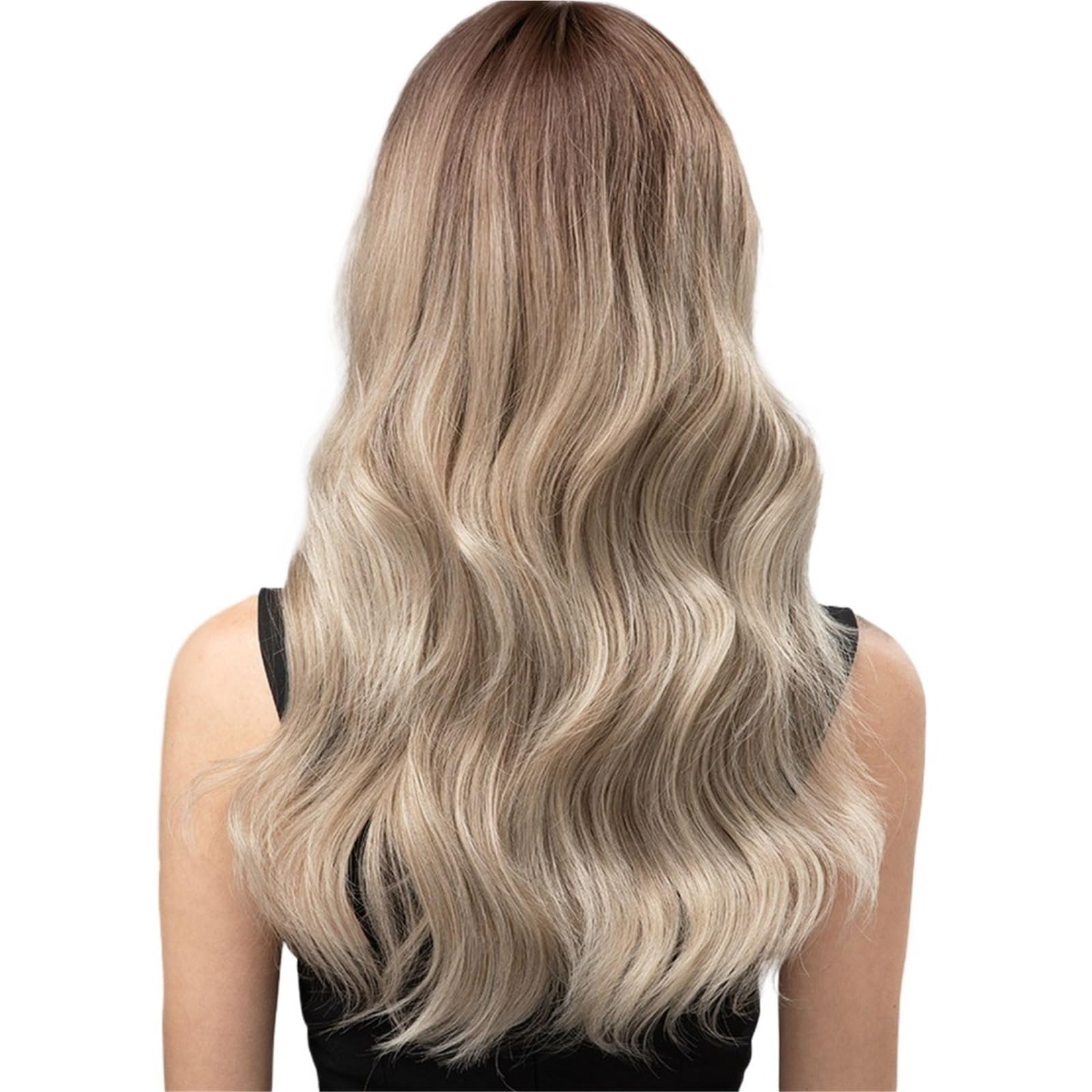 Parrucca Parrucca Femminile con Frangia, Capelli Ricci Medio-Lunghi, Copertura Completa della Testa