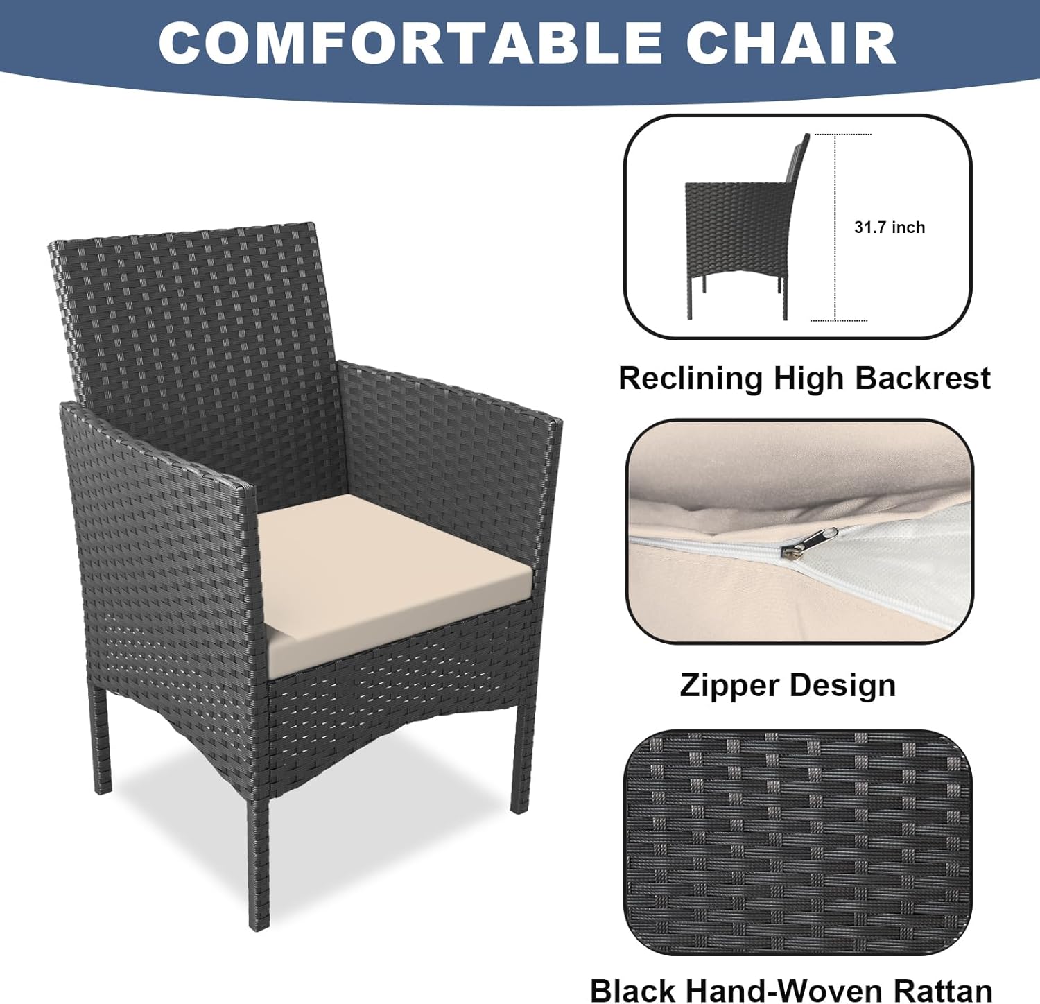 Single chair dimensions and features