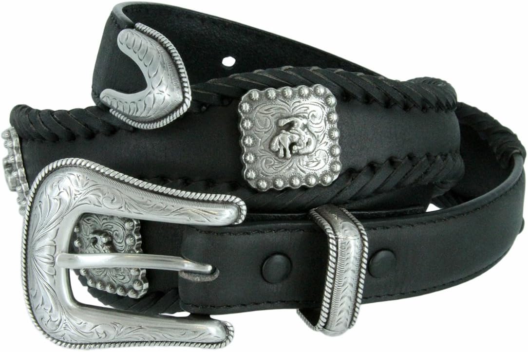 Rodeo bronc rider western conchos scalloped Belt 1" (25mm) Wide