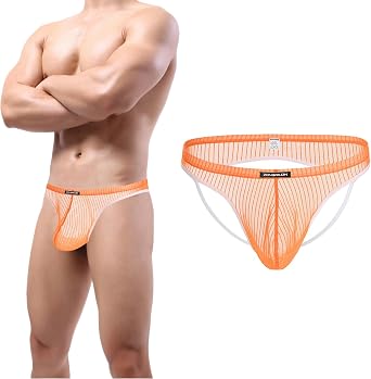 SUMABA Mens Sheer Bulge Enhancing Jockstrap Briefs See Through Flex Thongs Underwear Pack S M L XL 2XL