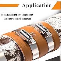 Vista 5 de Juego de 20 abrazaderas de manguera de acero inoxidable 304 plateado de 1.575-4.252 in, surtido de engranajes helicoidales ajustables, 2 pulgadas