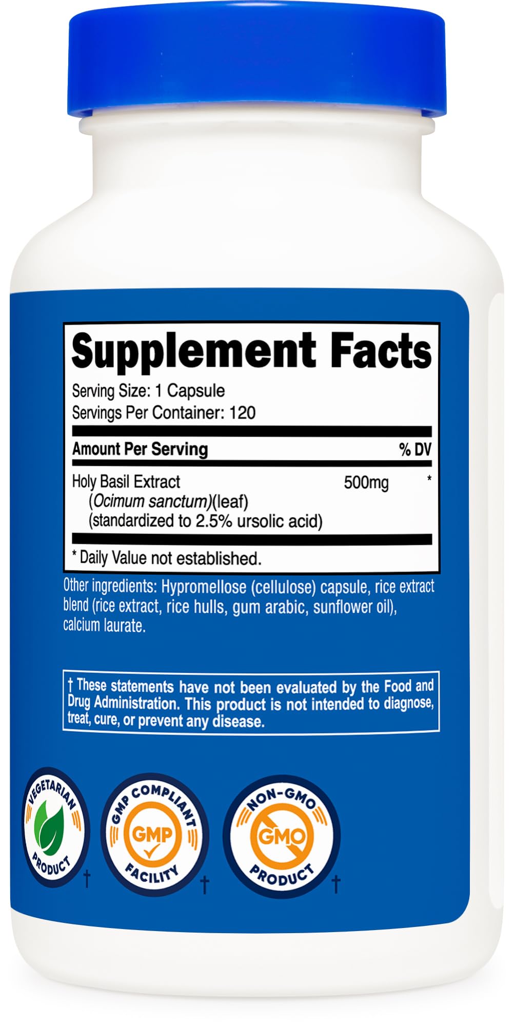 Nutricost Holy Basil Capsules 500mg, 120 Vegetarian Capsules, Gluten-Free — Amazon image 4