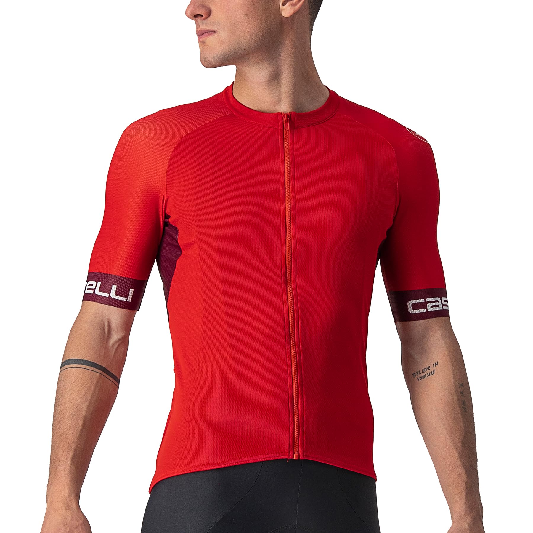 Castelli Maglia Ciclismo Entrata Vi Red/Bordeaux Uomo S
