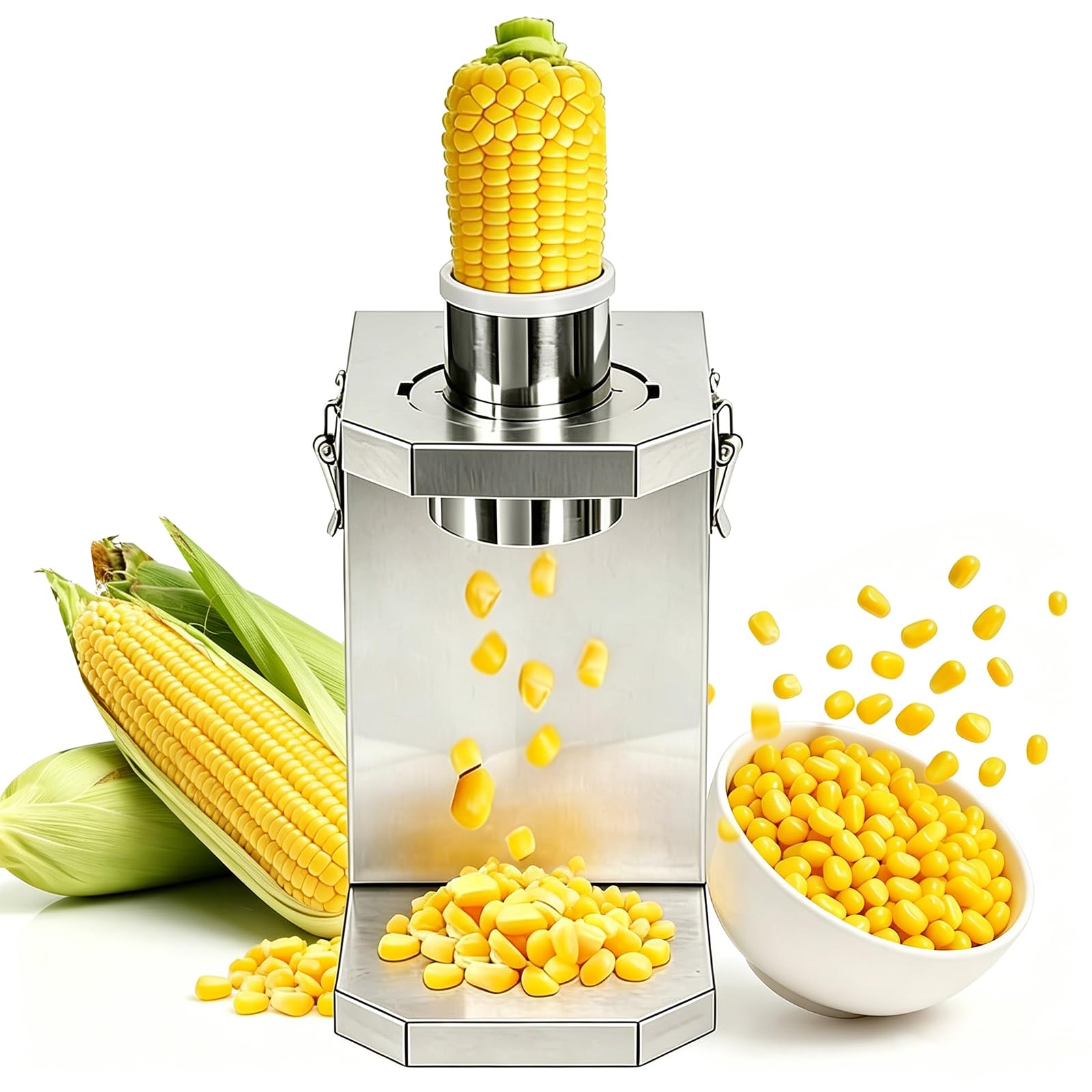 TozMvi Electric Corn Cob Peeler,40W Electric Corn Thresher Machine,Dry Corn Sheller Threshing Machine,Corn Shucker Remover Tool,Easy to Disassemble & Clean