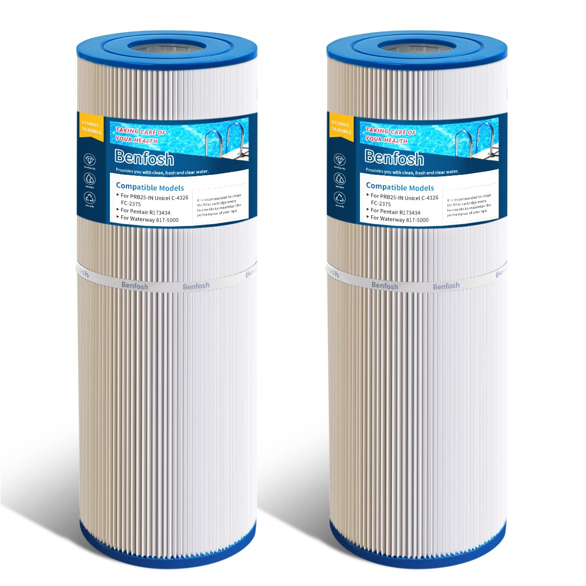 Filtr SPA do jacuzzi, zamiennik Pleatco PRB25-IN Unicel C-4326 FC-2375, 5 x 13 filtr SPA, 2 sztuki
