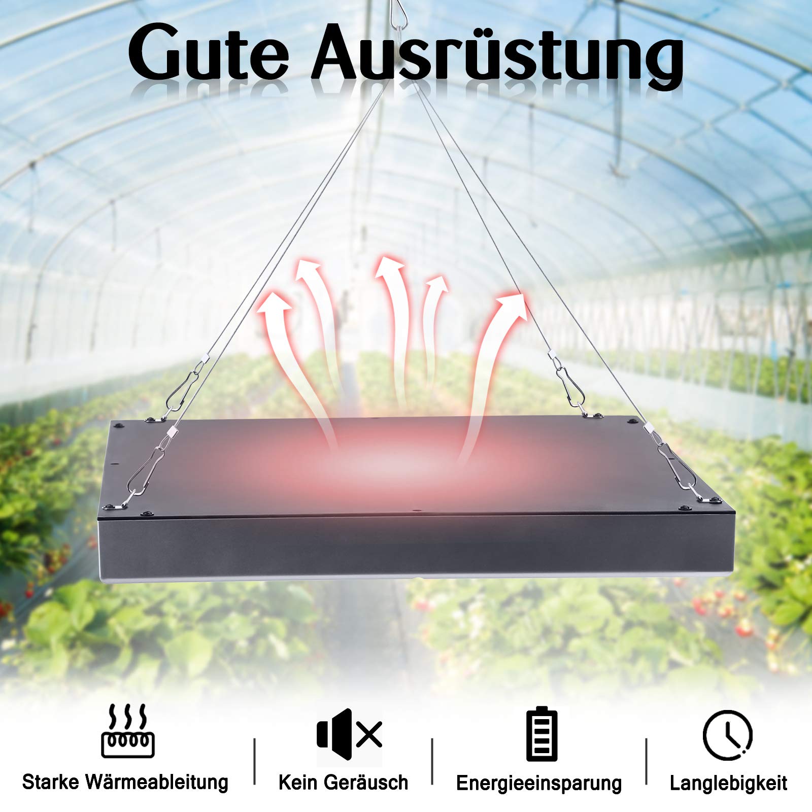 UISEBRT Lampa roślinna LED pełne spektrum 2x 45W - Lampa roślinna Lampa wzrostu Lampa do wzrostu 225 LED czerwone i niebieskie do roślin pokojowych, kwiatów i warzyw światło dzienne (2x 45W)
