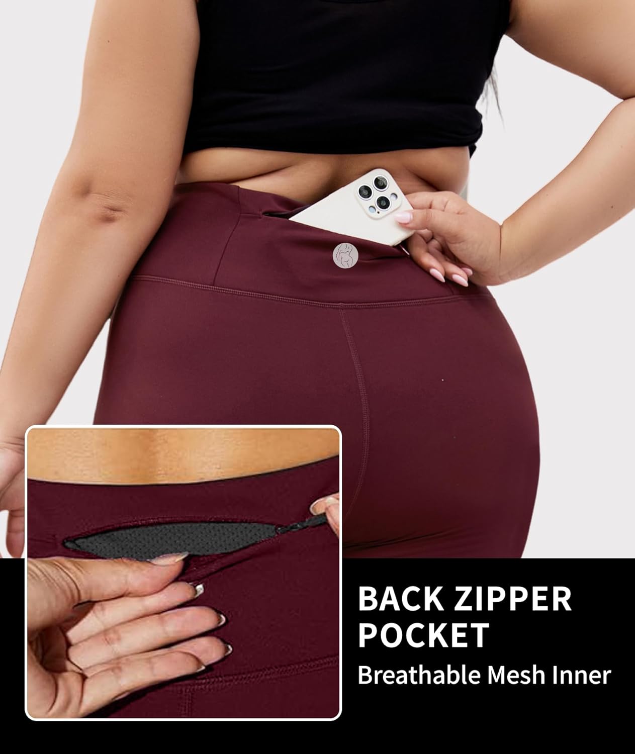 LALAGEN Womens Plus Size Fleece Lined Leggings Water Resistant Thermal Winter Warm High Waisted Workout Pants with Pockets