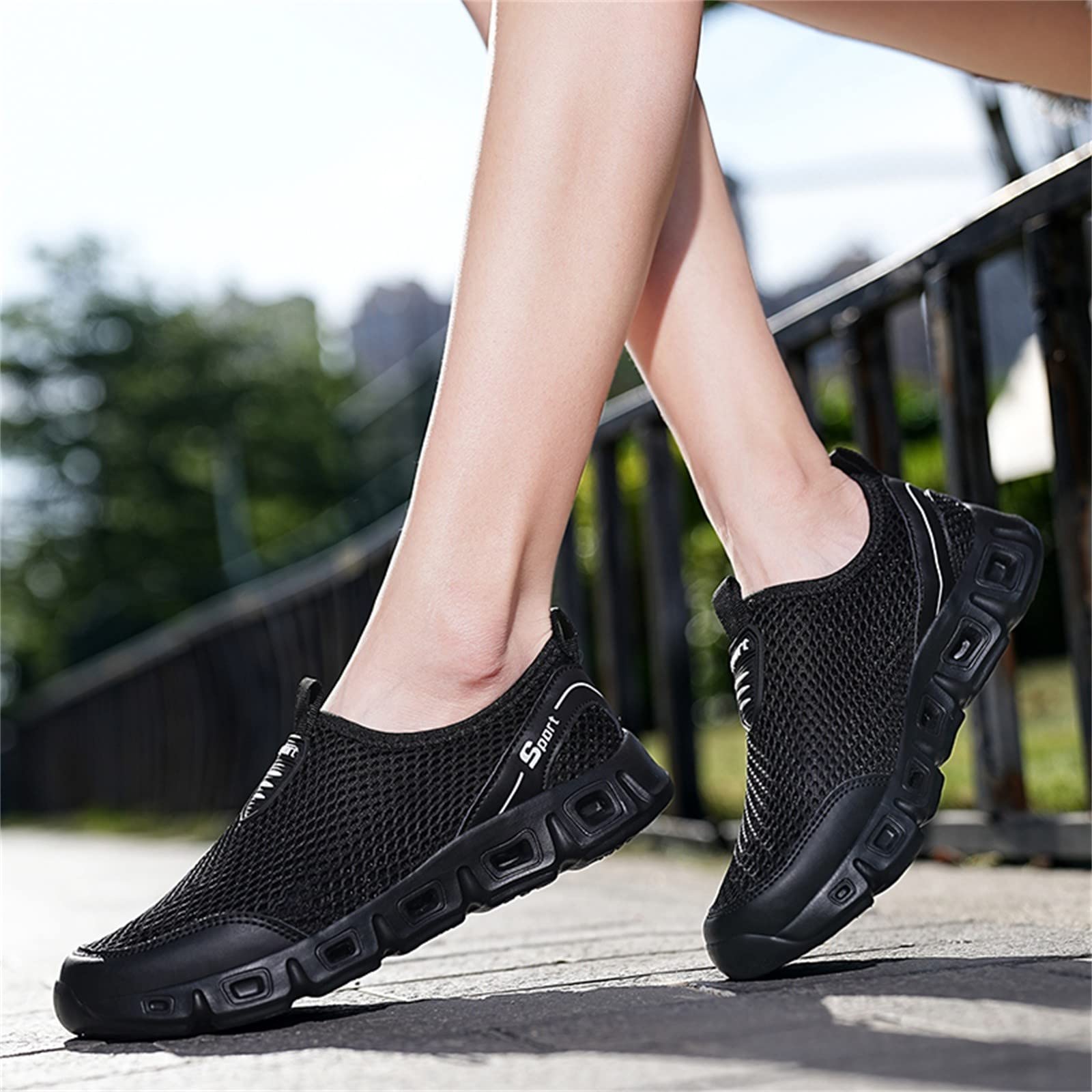 205 Scarpe Calzata H Sneakers da Donna estive alla Moda in Mesh Traspirante  Suola Spessa Leggera e Confortevole Scarpe Mare (Black, 41) : Amazon.it:  Moda