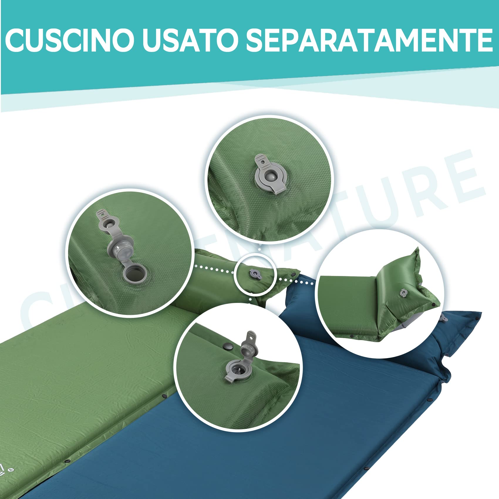 Clostnature Materassino Autogonfiabile da Campeggio - Materassino Autogonfiabile Esterno Spesso 3/5/7,6 cm con Confezione Piccola, Materassino Leggero per Sport, Escursionismo, Inverno