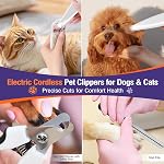 Chien Paw Trimmer avec LED Light, Paw Trimmer pour chiens 0.8inch/20mm Lame large, Kit de grooming pour les cheveux d'animal avec pince à ongles de chien, Pistolet électrique sans fil de g Rooming pour pattes, oreilles, visage, rouille (White-02)
