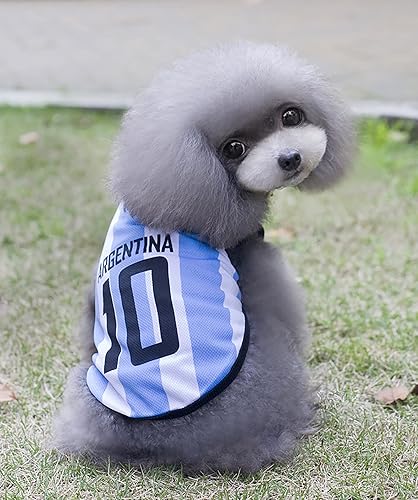 Miniatura 4 de GabeFish Camiseta de la Copa del Mundo para Perros Mascotas Camiseta de Fútbol Deportes Fútbol Equipo Nacional Chaleco Gato Verano Ropa Fresca Ropa