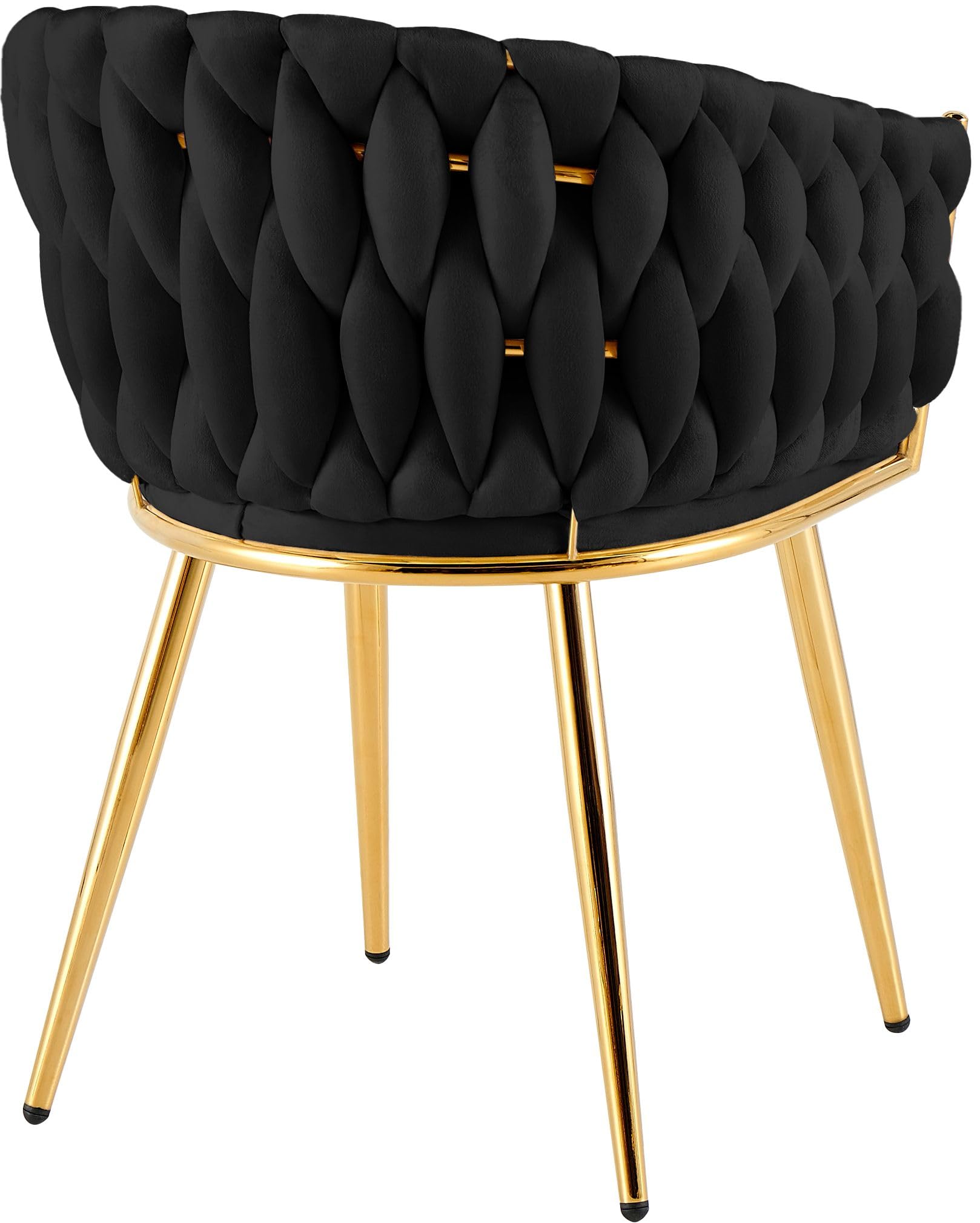 CLP Silla Comedor Acolchada Molise Silla Cocina Terciopelo Respaldo Estructura Acero Dorado soporta hasta 150 kg Color:Negro;Material:Terciopelo