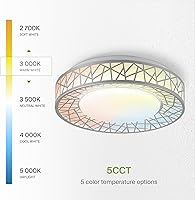 Vista 6 de ASD Lámpara de Techo LED Empotrada de 12 Pulgadas para Dormitorio, 20W 1130LM 5CCT 2700K-5000K, Luces Regulables Triac, Comedor, Sala de Estar