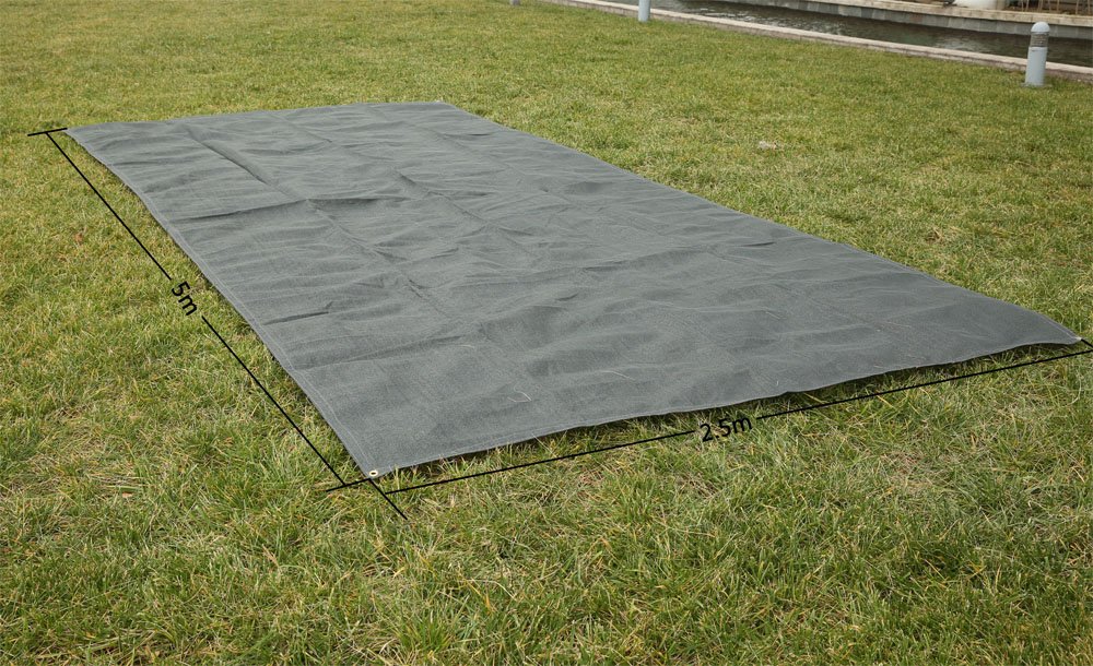 Wiltec Dywan do przedsionka 500 × 250 cm, mata namiotowa z HDPE, wykładzina campingowa podkład do przedsionka