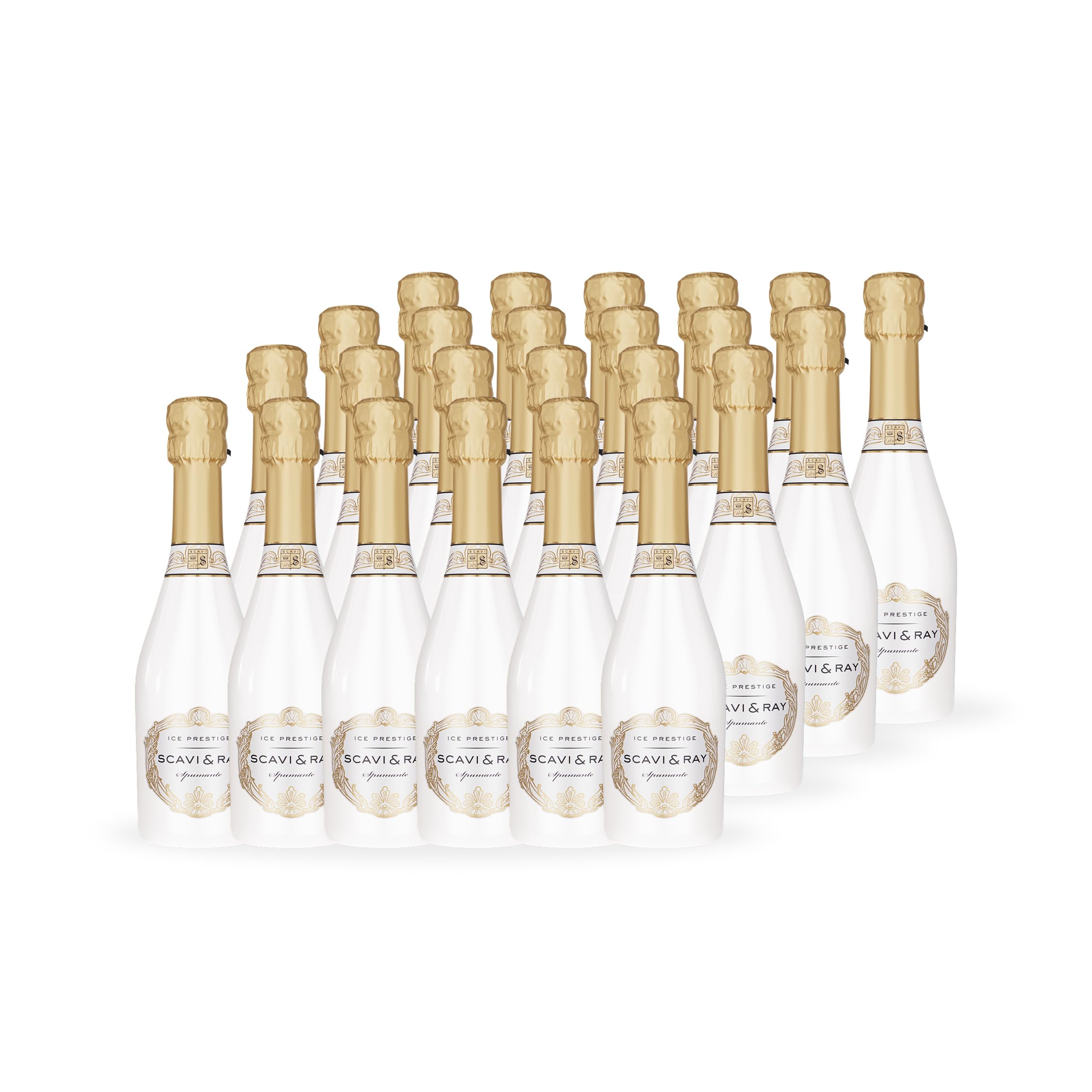 SCAVI & RAY Ice Prestige Spumante Piccolo 10,5% Vol. - halbtrocken, 24x0,2l | Fruchtig frischer Schaumwein aus Italien, halbtrocken, ideal für unterwegs oder den kleinen Genussmoment, feine Perlage