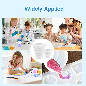 Dosing Ball for Liquid Detergent, 4 Pcs Laundry Washing Liquid Dispenser with Scale Foldable Silicone Measuring Cups Reusable Laundry Liquid Dosing Measuring Cups for home Baking Labs Etc