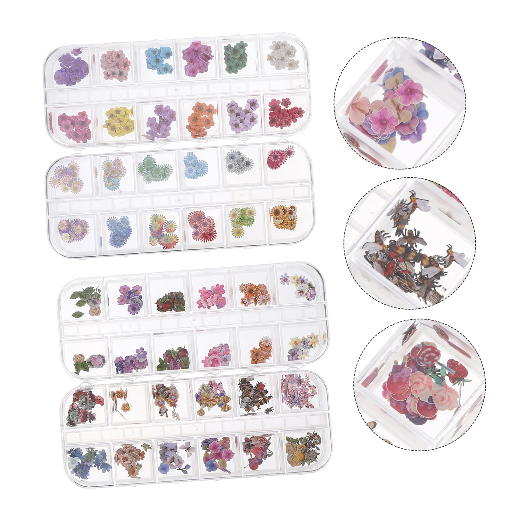 2 Series Láminas De Uñas Pegatinas De Uñas Calcomanías De Uñas Arte De Uñas Pegatinas De Uñas De Pulpa De Madera Accesorios De Belleza De Uñas Vistoso 4 Cajas*2