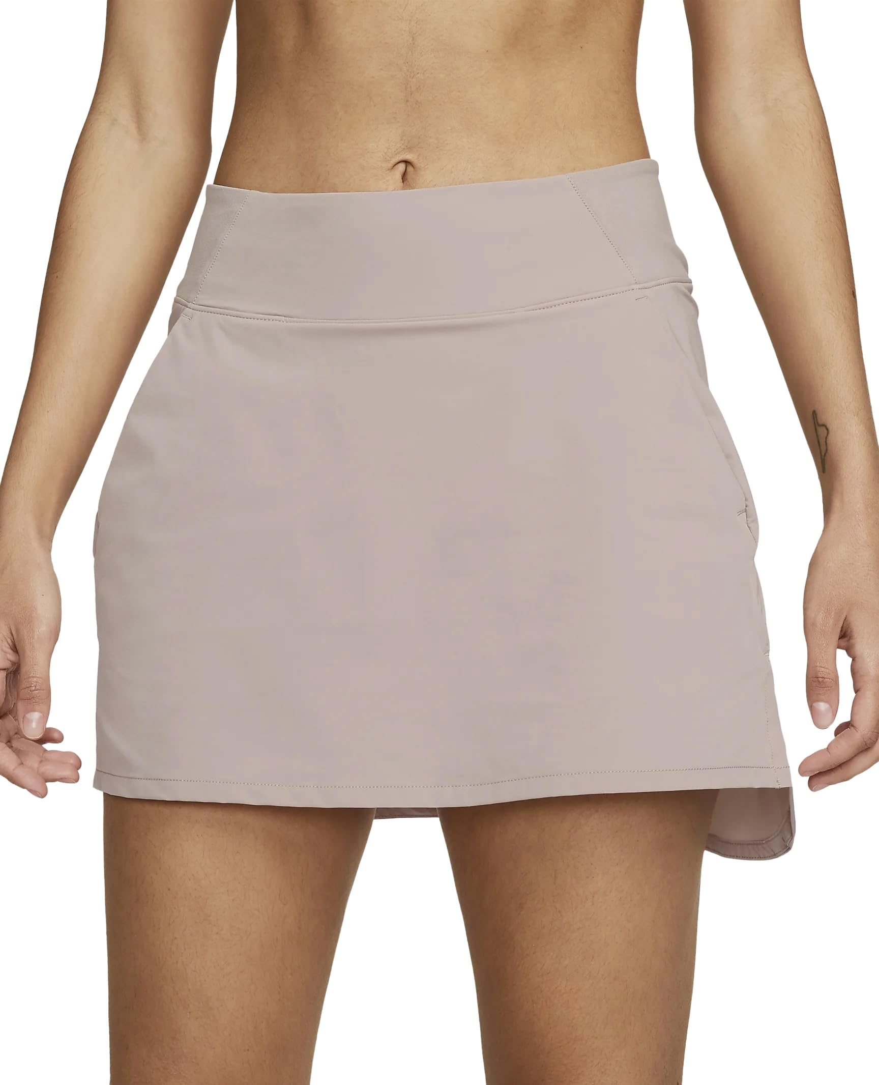 Nike Dri-FIT Bliss Women's Mid-Rise Training Tennis Skort, Diffused Taupe/Clear