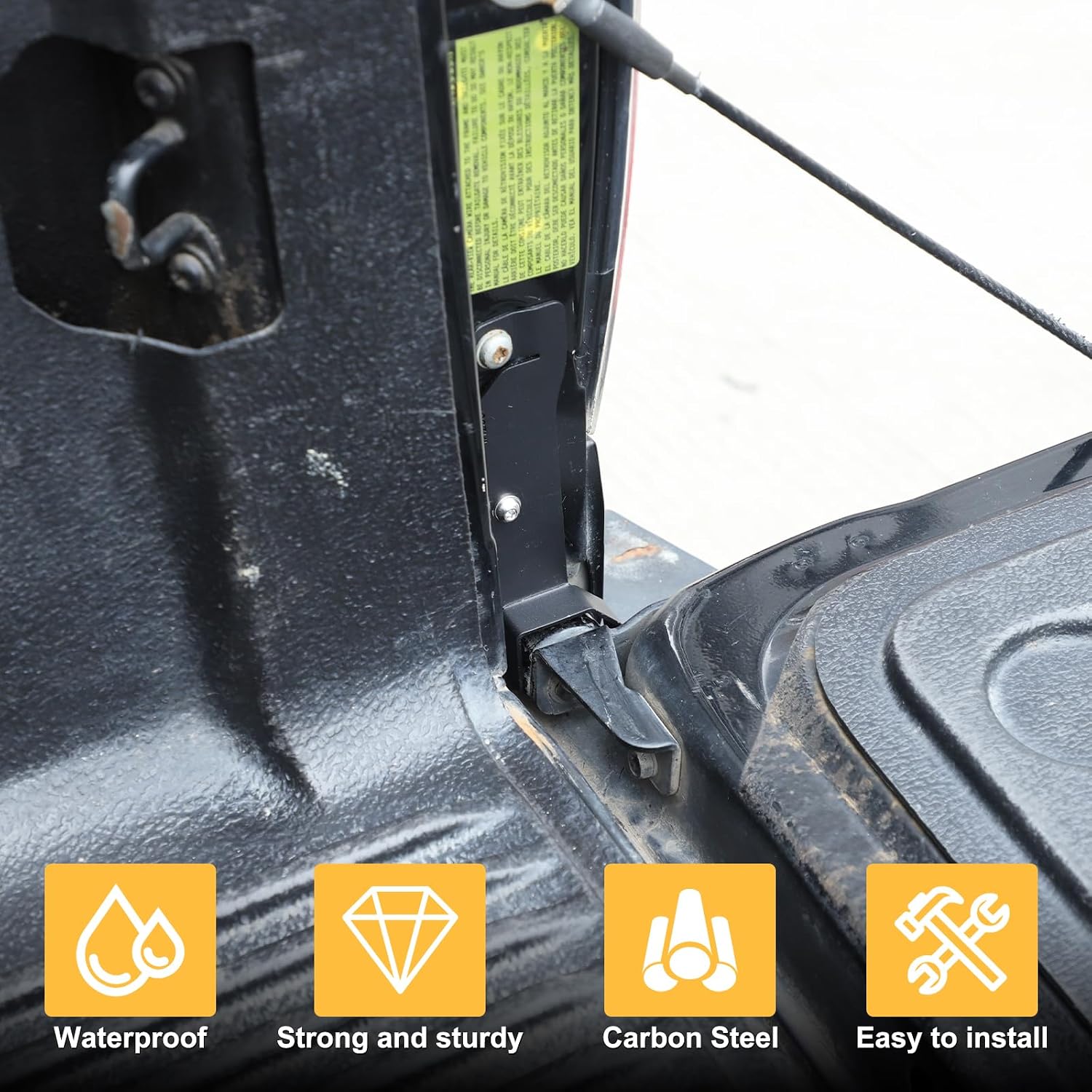 Tailgate Anti-Theft Lock Compatible with Toyot@ Tundra 2014–2021 Tailgate Lock Anti-Theft Protector，Truck Bed Security Hinge Bracket Accessories