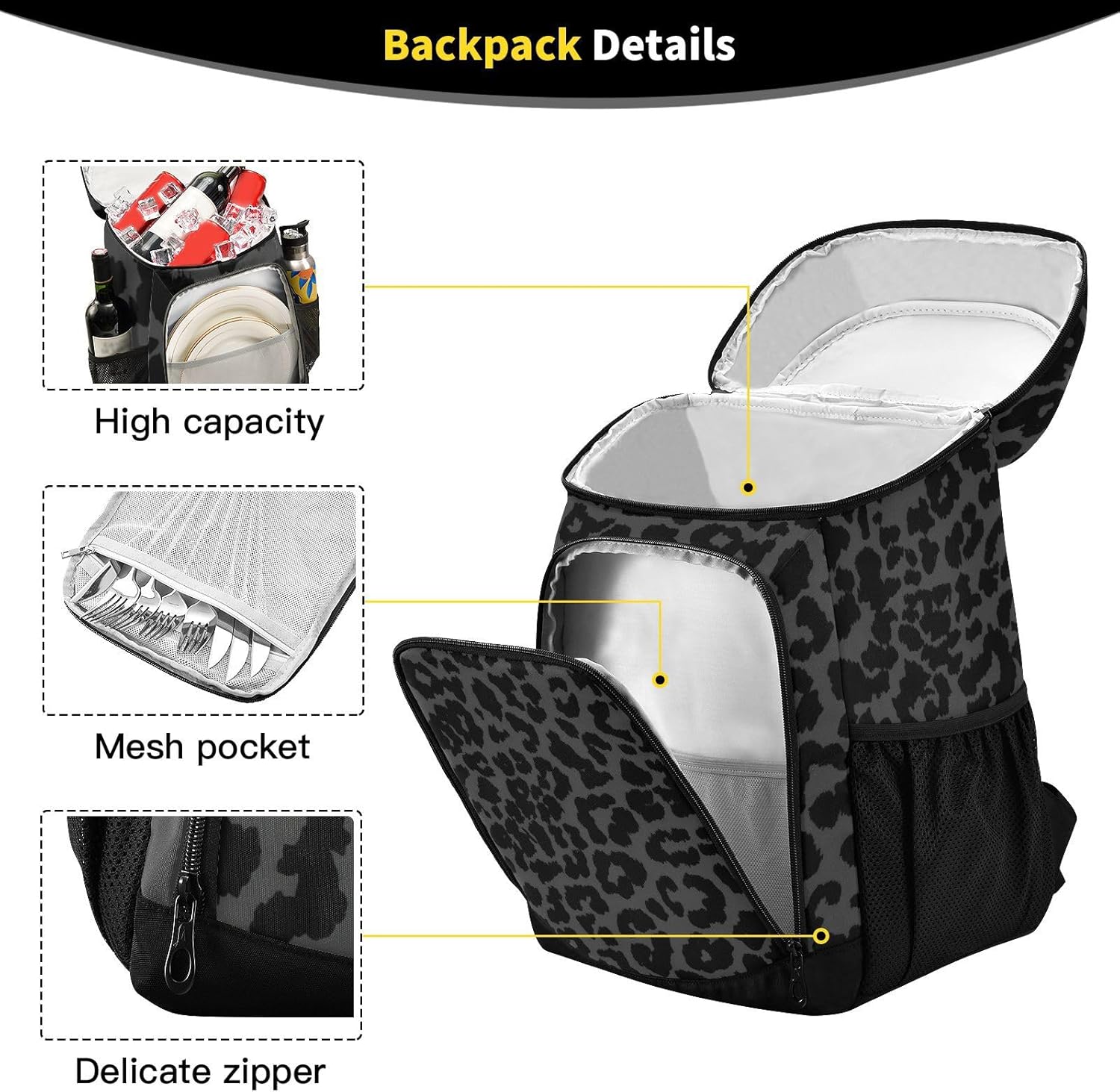 ALAZA Backpack Cooler for Women Men Insulated Waterproof Leak Proof Coolers for Hiking Camping Beach, 36 Cans