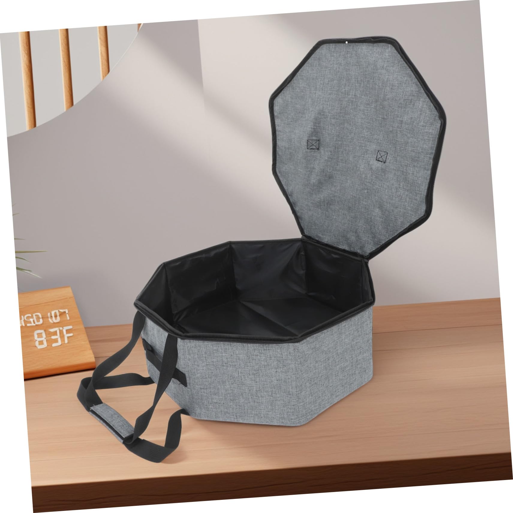 Luxshiny Faltbare Runde Hutbox mit Deckel, Große Ausführung, 1 Stück | Stoff und Pvc, für Lagerung und Reise, für Damen und Herren, Schützt Kopfbedeckungen