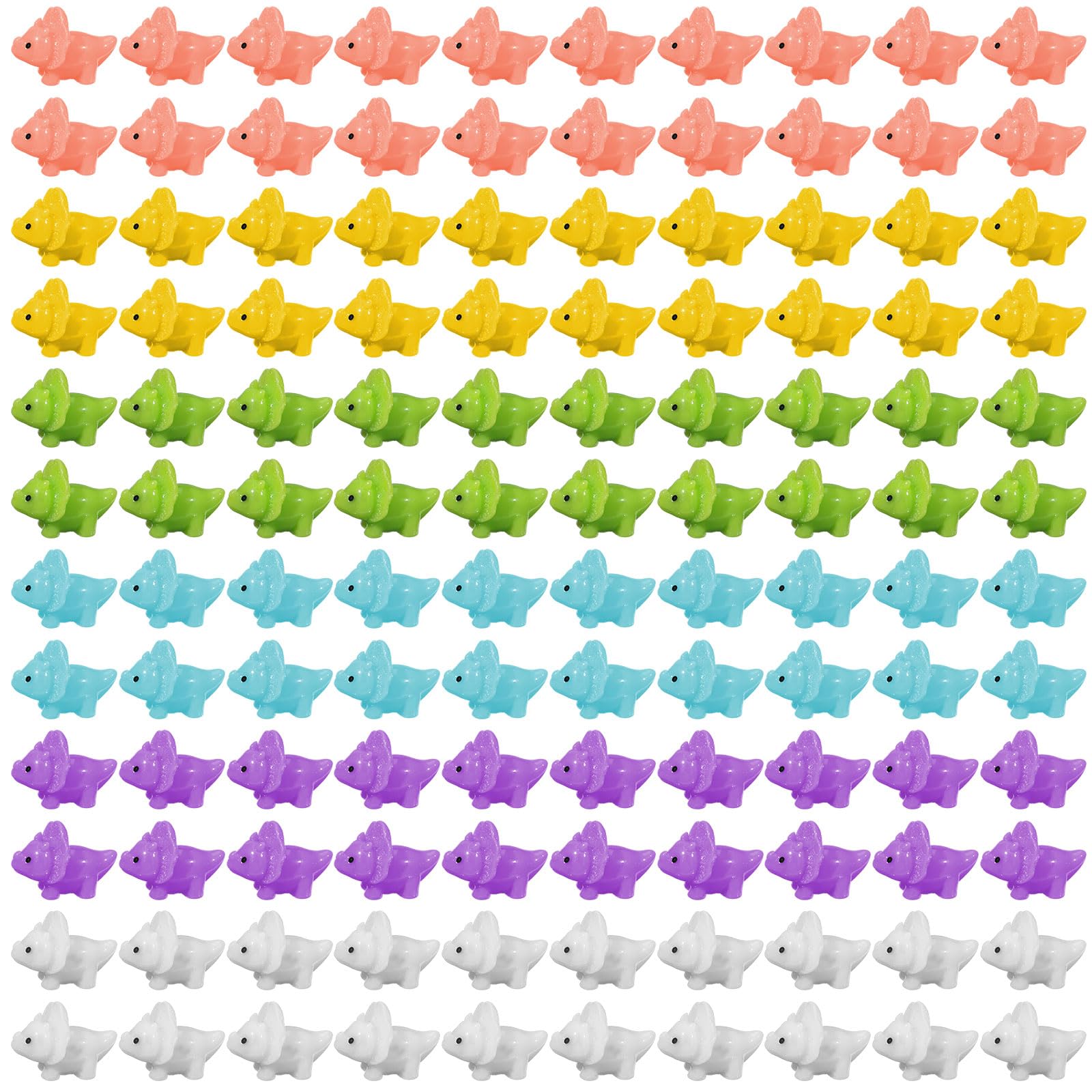 Soaoo 120 Pcs Mini Dinosaur Figures Resin Dinosaur Tiny Figures Bulk Resin Animals Miniature Fairy Figurines Micro for Ornaments DIY Fairy Miniature Garden Moss Landscape Craft for Home Decor