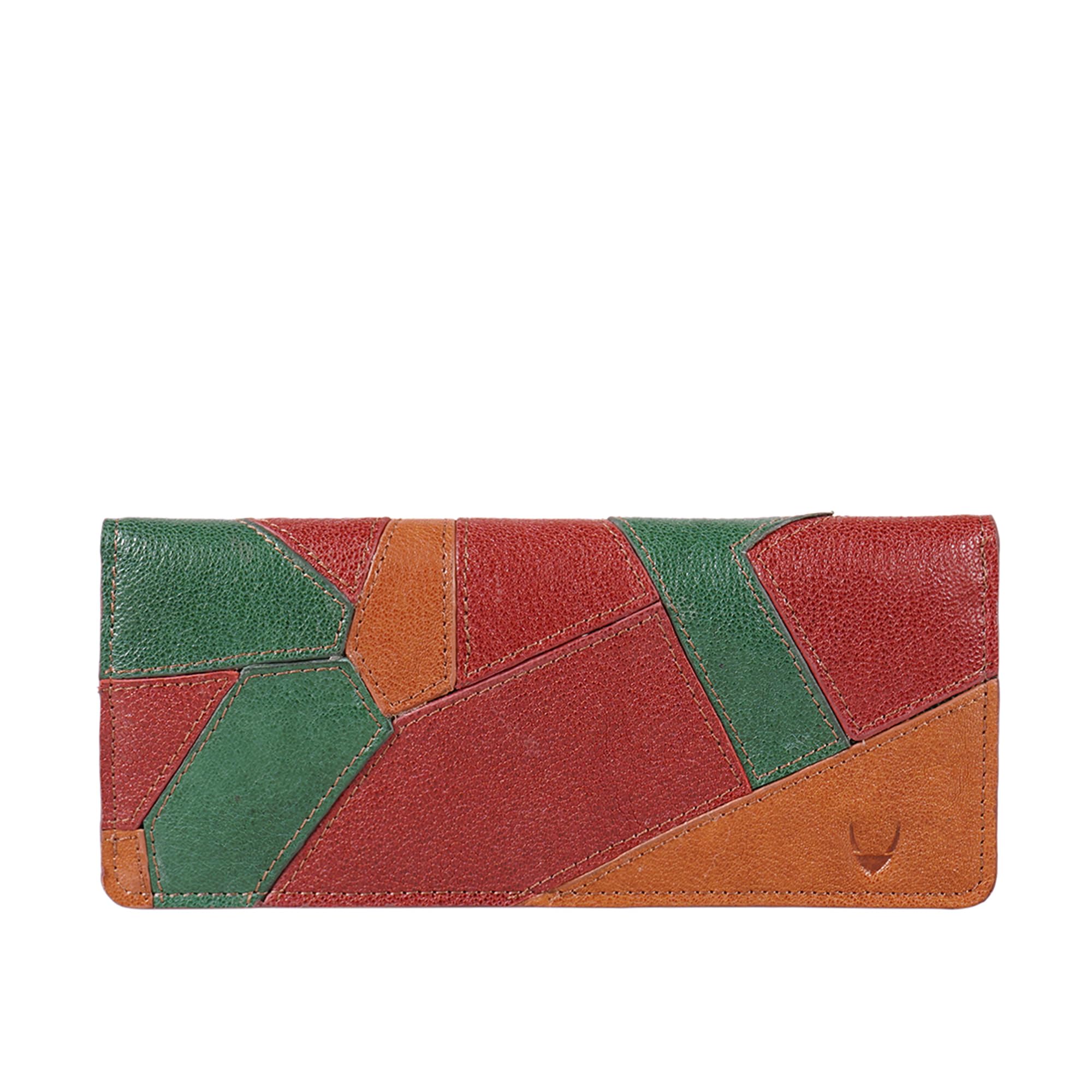 Genuine Leather Women's Bi Fold Wallet - Red-image-32