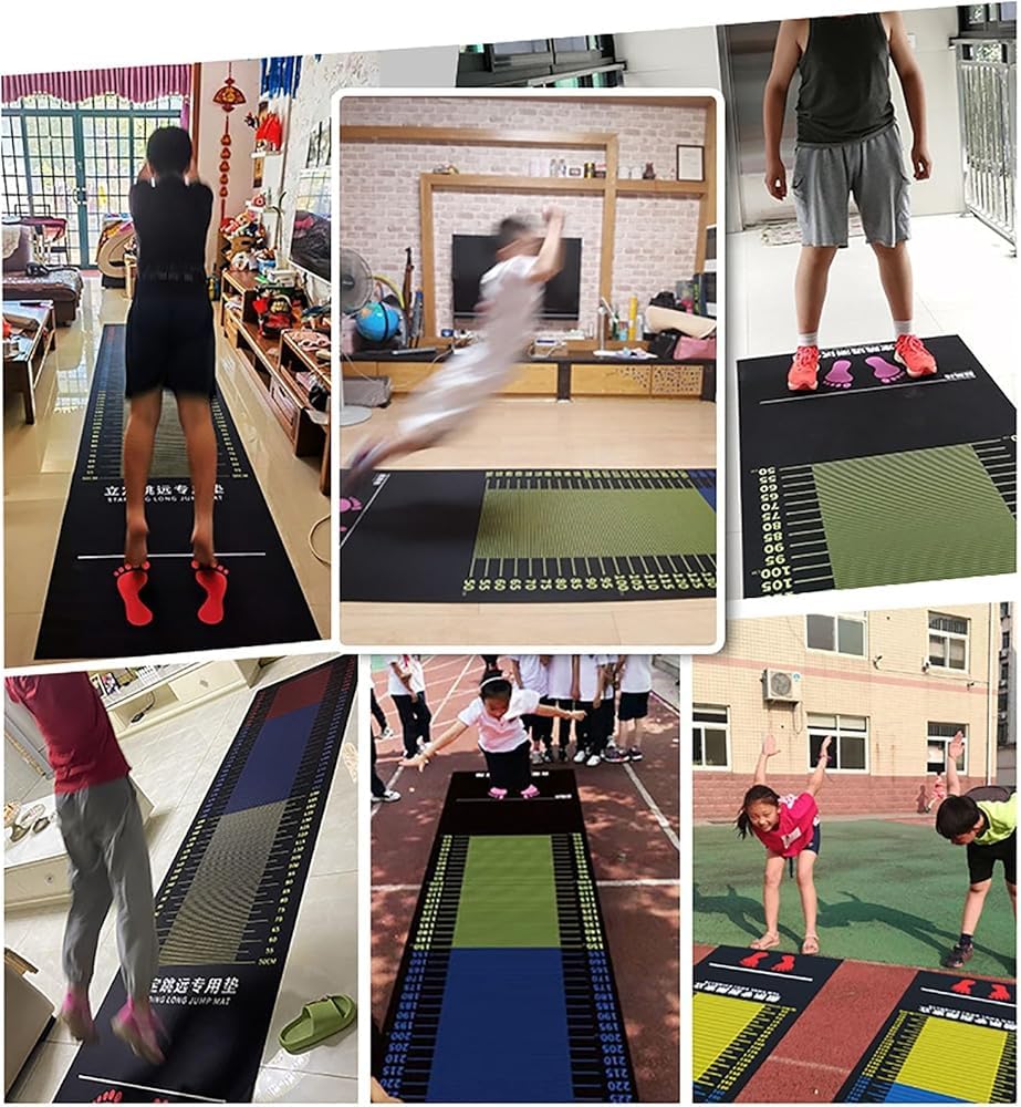 Rutschfeste, lange Sprungmatte für Kinder und Erwachsene, Übungsunterlage für Innen- und Außentraining, ideal für sportliche Übungen und Sportunterricht