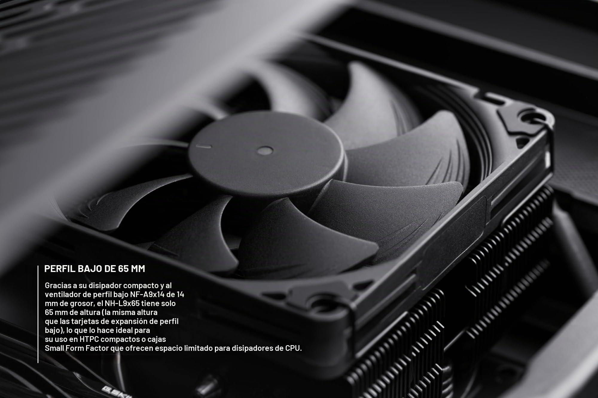 Noctua NH-L9x65 chromax.black, Disipador de CPU de Bajo Perfil (65mm, Negro)