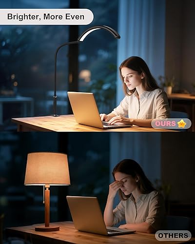 Miniatura 6 de Luz de media luna para escritorio de uñas, lámpara de manicura LED profesional sin sombras con abrazadera para técnicos de uñas. 10 modos