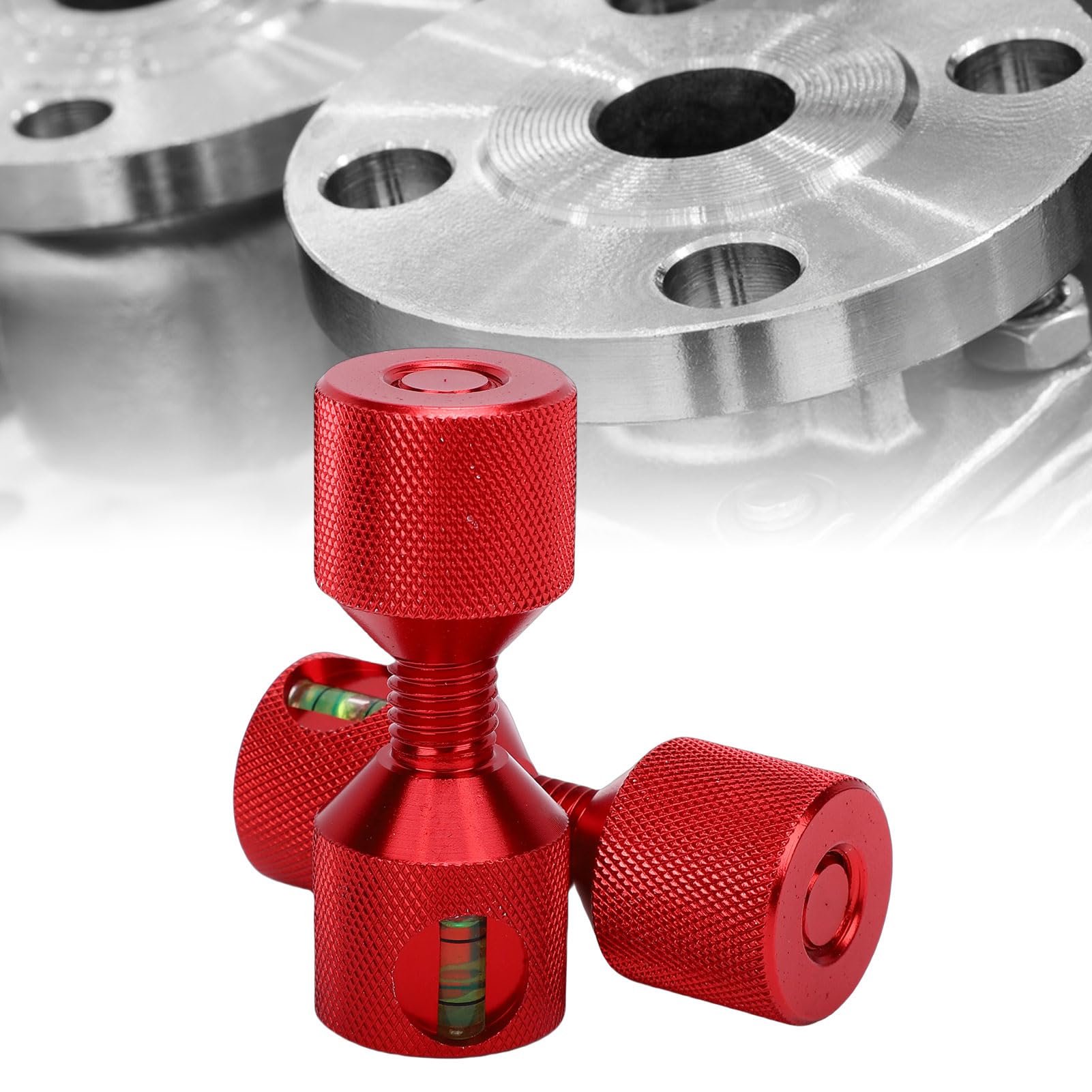 Naroote 2 Pièces Broches à Deux Trous 1-1/8 Pouces en Alliage D'aluminium Goupille D'alignement de Bride à 2 Trous avec Niveau intégré Finition Rouge Oxyde anodisé Fabrication Précise