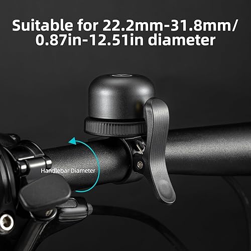 Miniatura 17 de ROCKBROS Timbre de bicicleta para Apple AirTag oculto, soporte para bicicleta AirTag, rastreador GPS, campana de bicicleta antirrobo para adultos