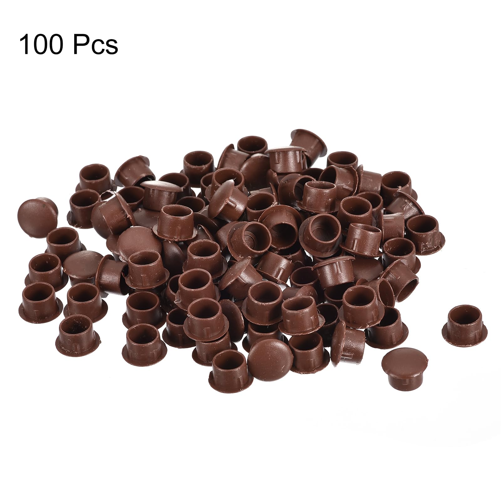 QUARKZMAN 100pz Tappi per Fori di Vite, 10mm(3/8") Dia Tappo Rotondi da Inserire a Pressione in Plastica Ripiani per Mobili Armadietti Credenze, Marrone Rosso