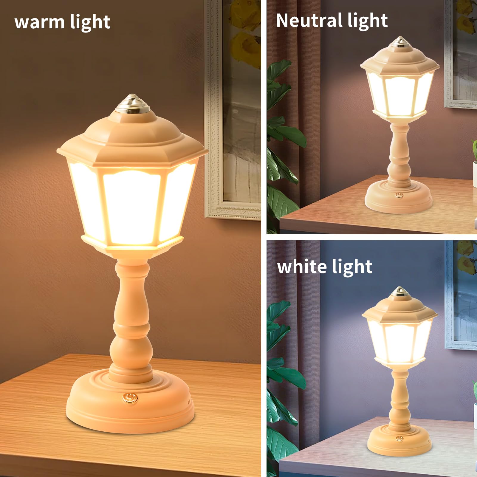 Mini Vintage LED Schreibtischlampe Dimmbar Tisch-Leselampe mit USB-Ladeanschluss, Empfindliche Steuerung, Augenpflegende Bürobeleuchtung - Schön Dekorativ (Gelb)