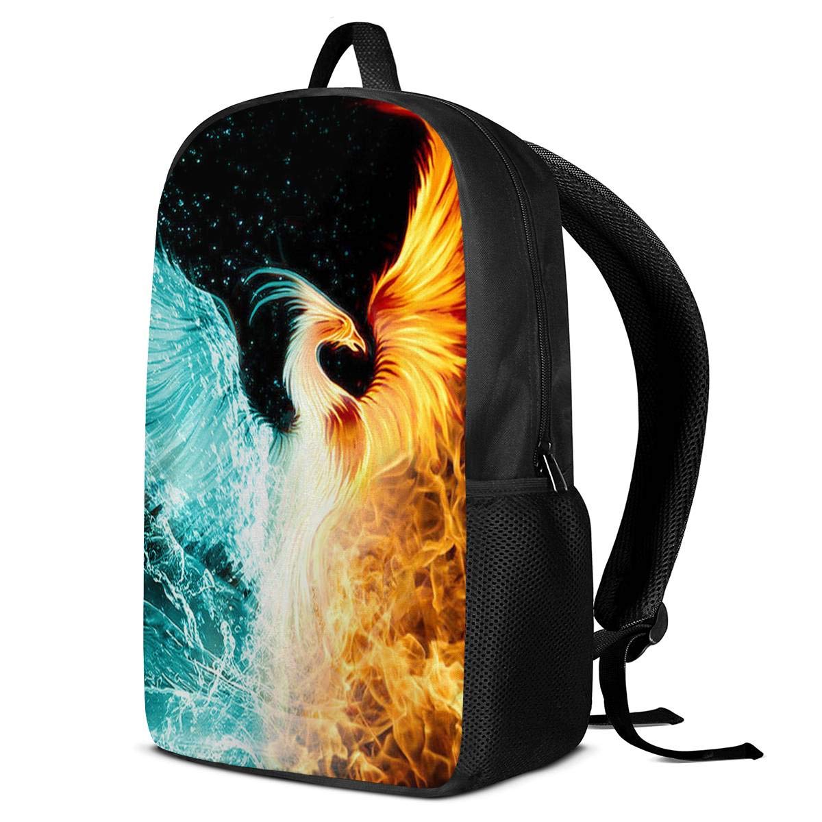 Amzbeauty Water and Fire Phoenix Printing Backpack Popular Bookbag School Rucksack for Elementary or Middle School Boys and Girls